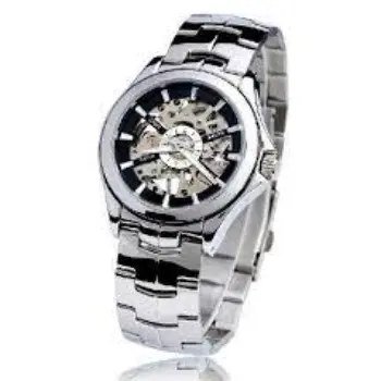 Mens Silver Chain Watch 